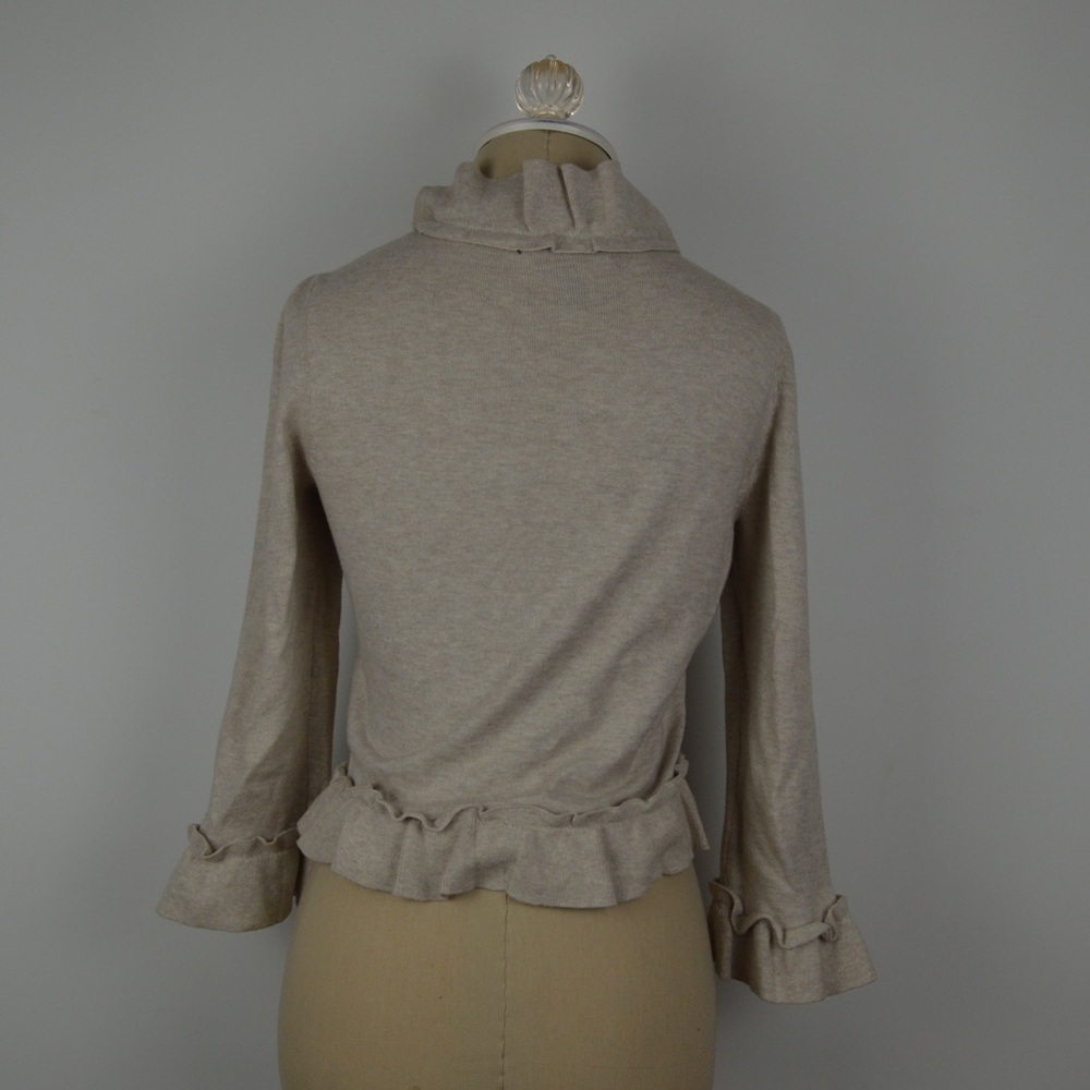 INC Ruffle Neutral Cardigan - Picture 2 of 2